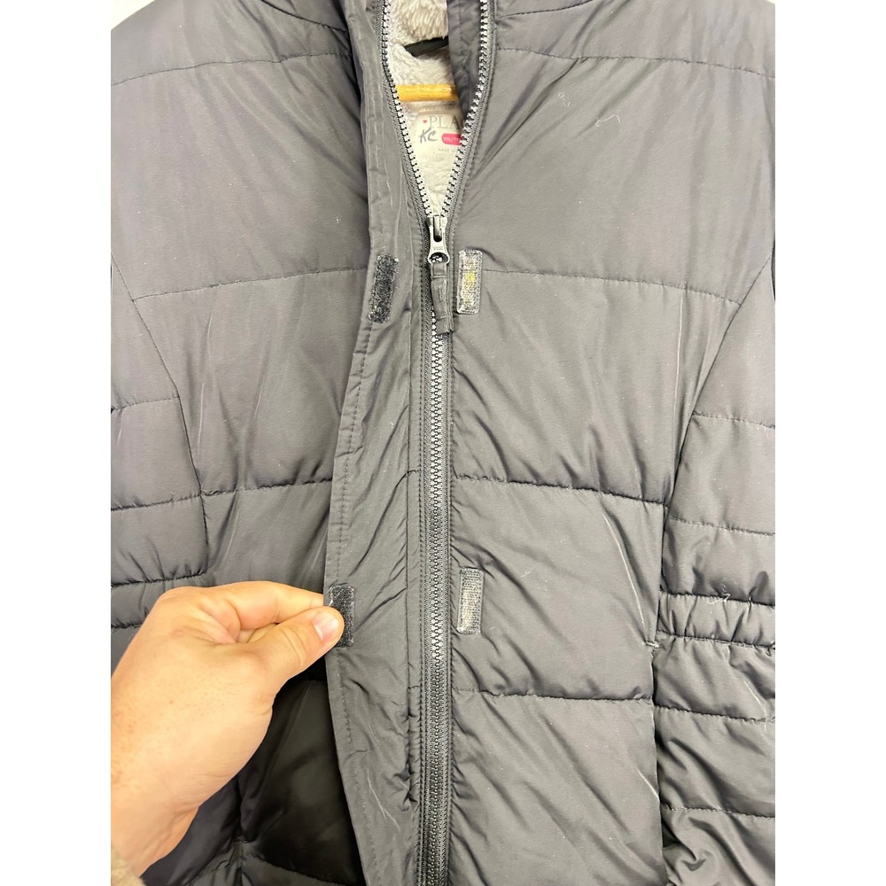 Childrens Place Girls Black Puffer Coat Faux Fur Hood Lined Winter Warm XXL 16 - Picture 12 of 13